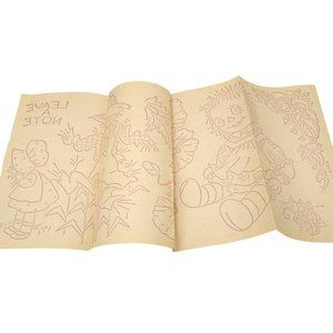 Vintage Autumn Rag Dolls Transfer Patterns, MCM Workbasket Iron On Transfers